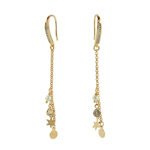 BRINCO GANCHO ZIRCONIA OURO