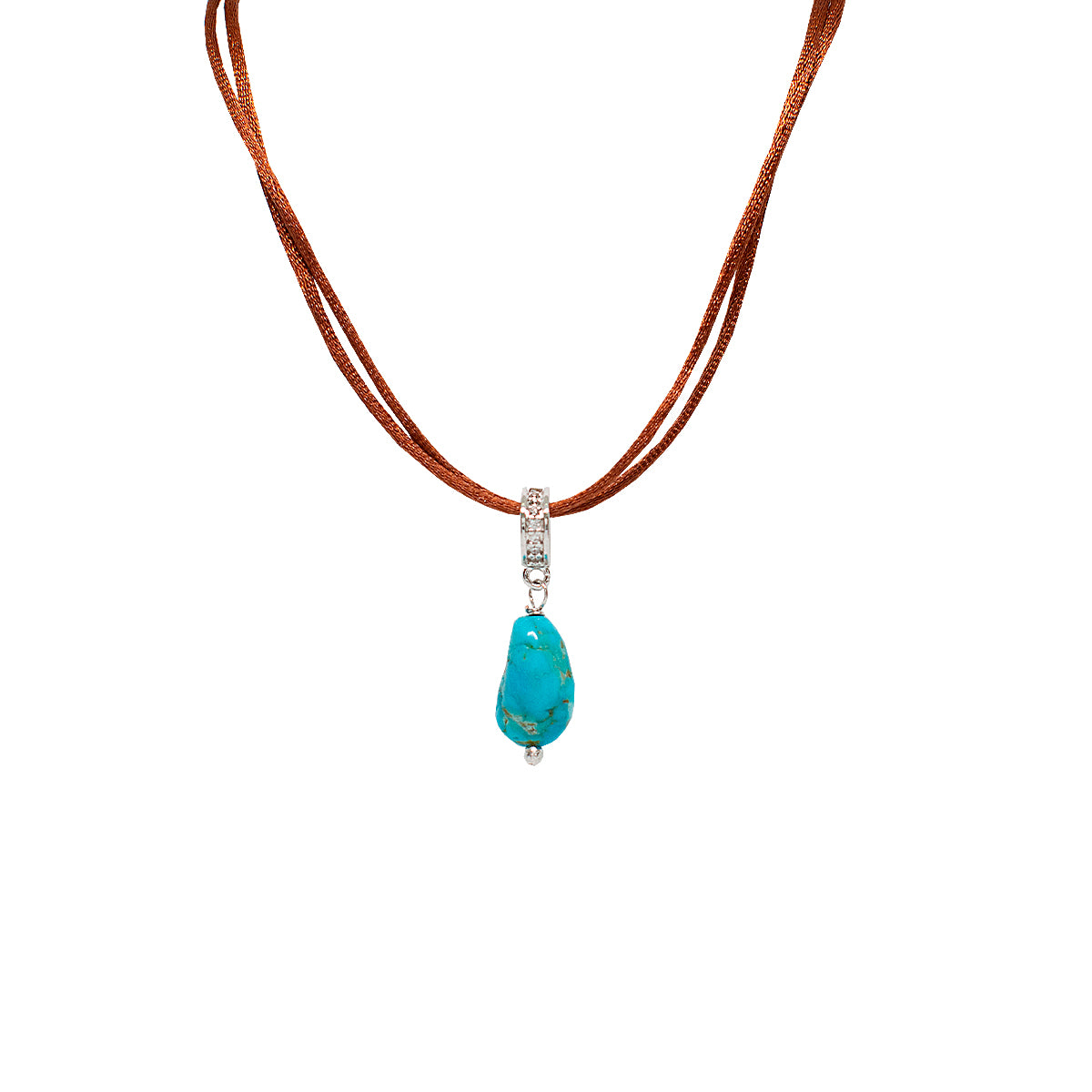 Choker arizona turquesa ródio