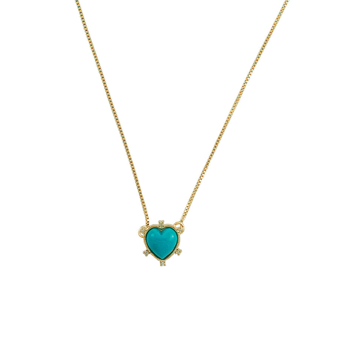 COLAR TURQUESA REALEZA OURO - Anilú
