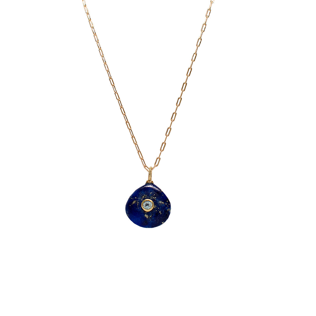 Colar Lapis Lazuli Shine Gota Ouro