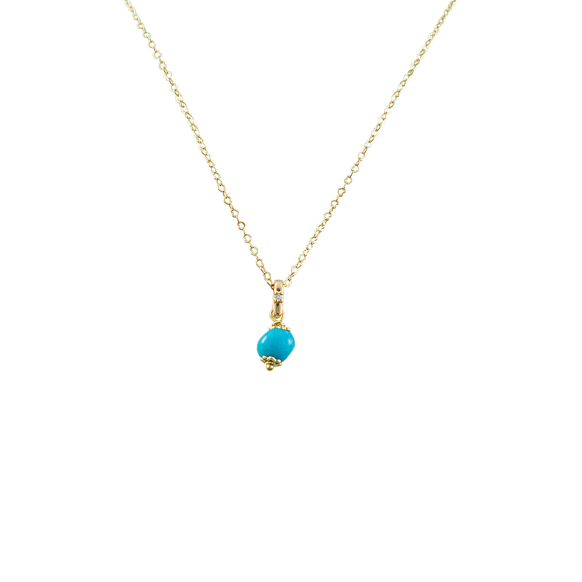 Colar Turquesa Iluminada Ouro