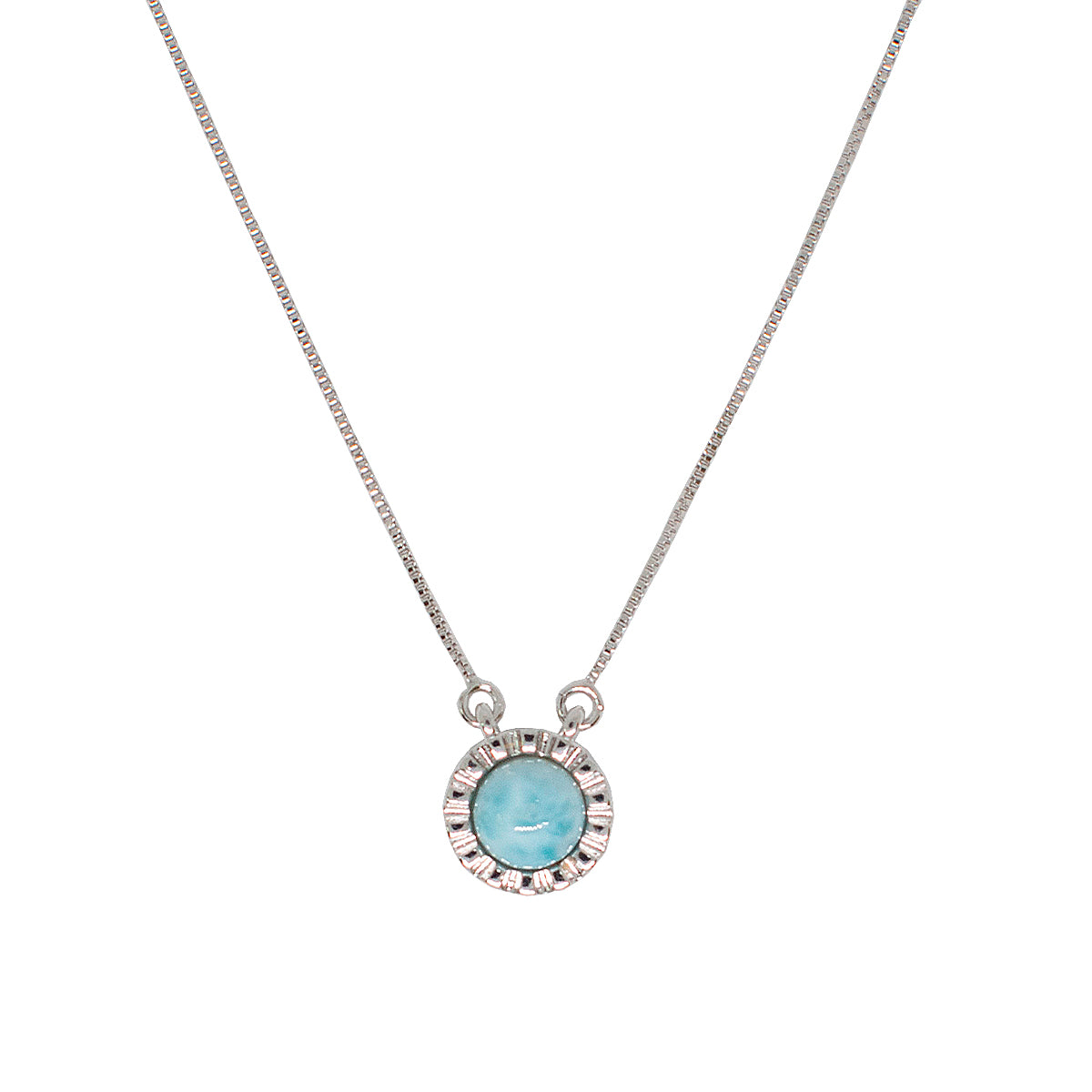 Colar Raiar Larimar Rodio - Anilú