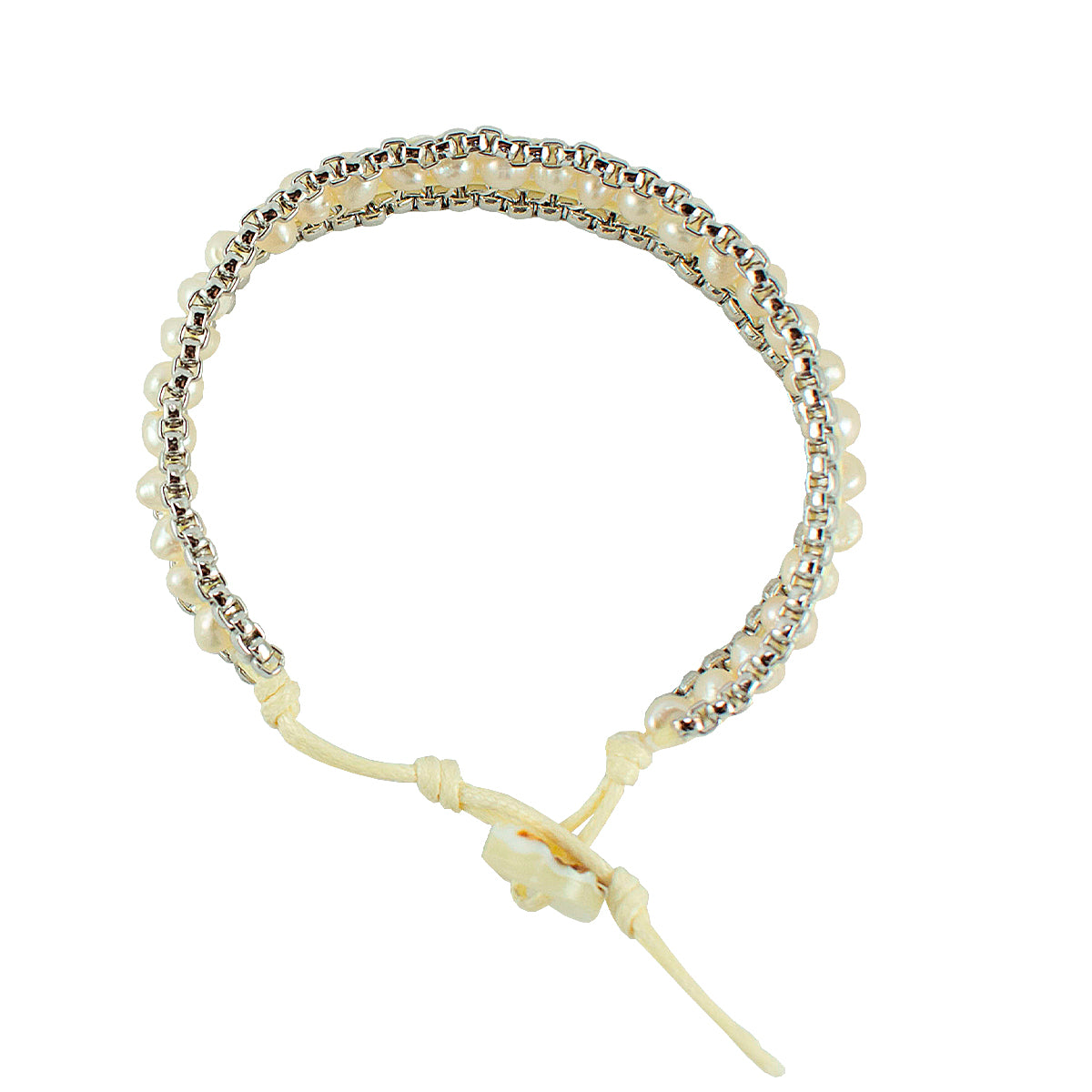 Pulseira Pérolas de Proteção Ródio