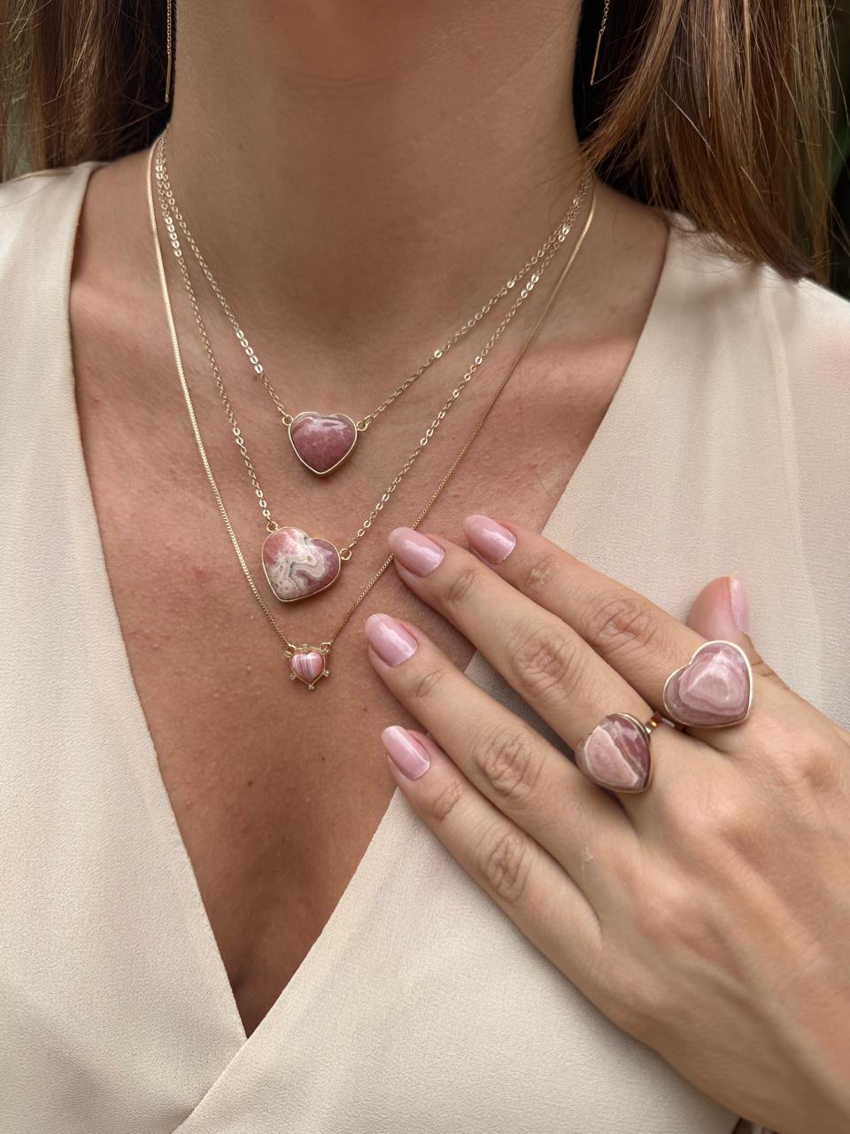 COLAR RODOCROSITA RENATA OURO