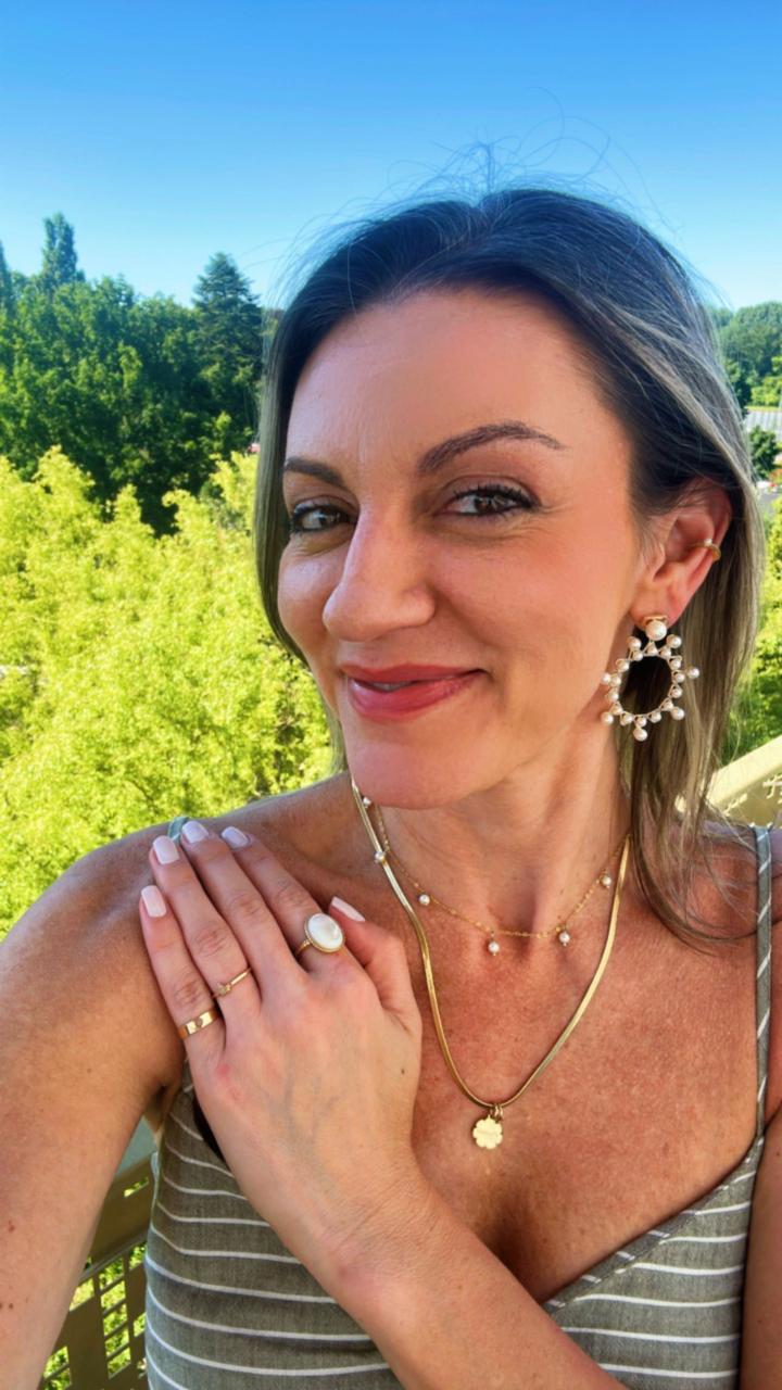 ANEL AMOR PRÓPRIO MADREPEROLA OURO AJUSTÁVEL