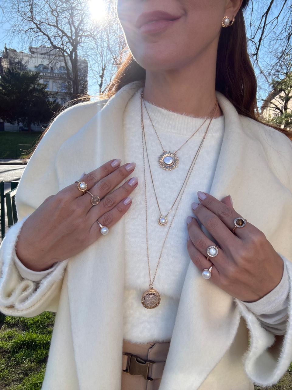 ANEL RAIAR PÉROLA OURO AJUSTÁVEL - Anilú