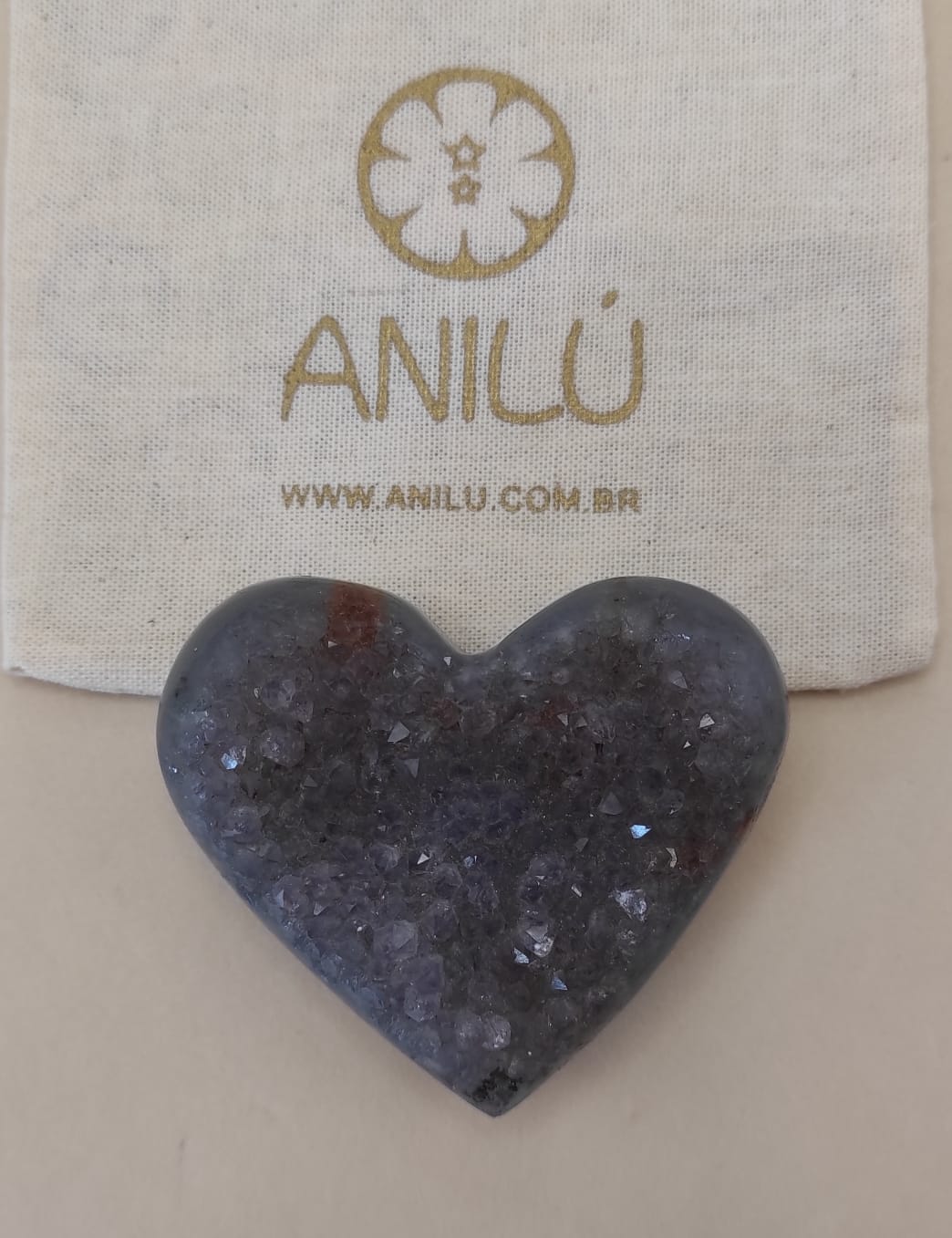 CORAÇÃO DRUZA DE AMETISTA - Anilú