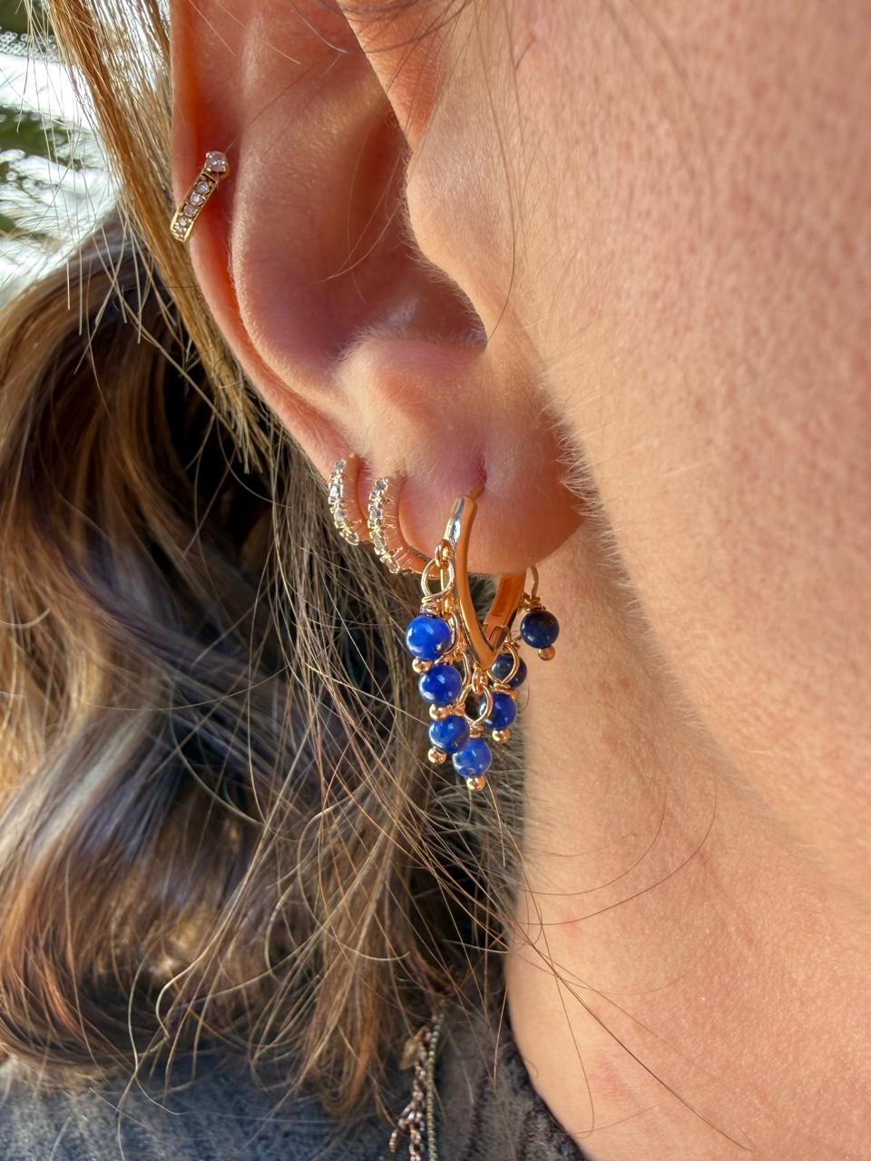 ARGOLA VERÃO LAPIS LAZULI OURO - Anilú