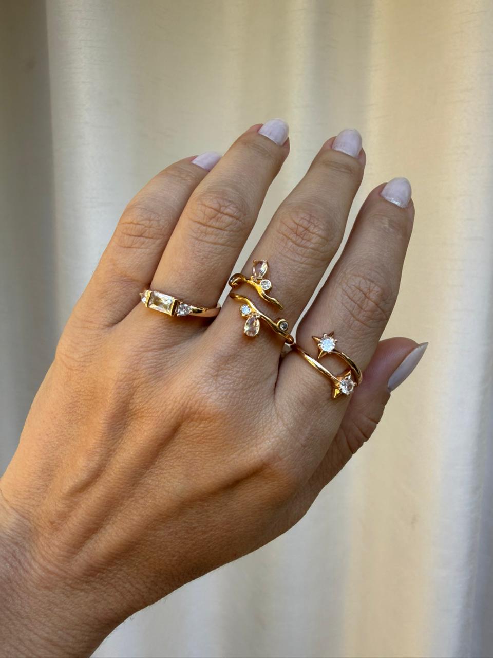 ANEL ESTRELA CADENTE OURO