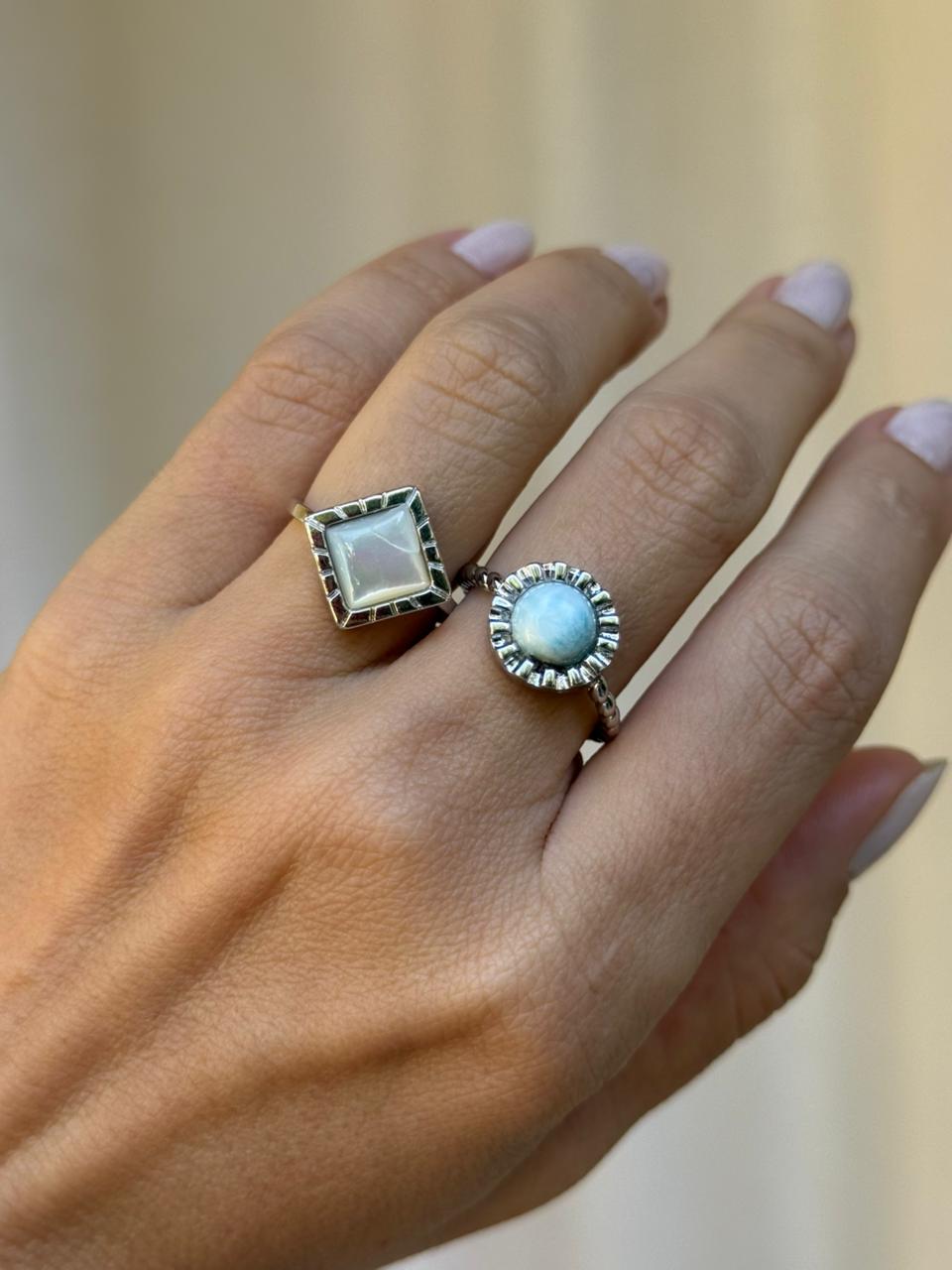 ANEL RAIAR LARIMAR RODIO AJUSTAVEL