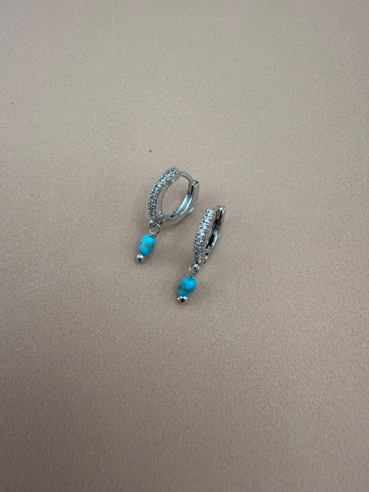 Argola turquesa shine ródio - Anilú