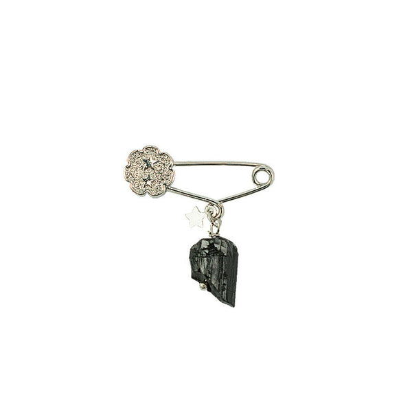 ALFINETE PROTEÇÃO TURMALINA RÓDIO