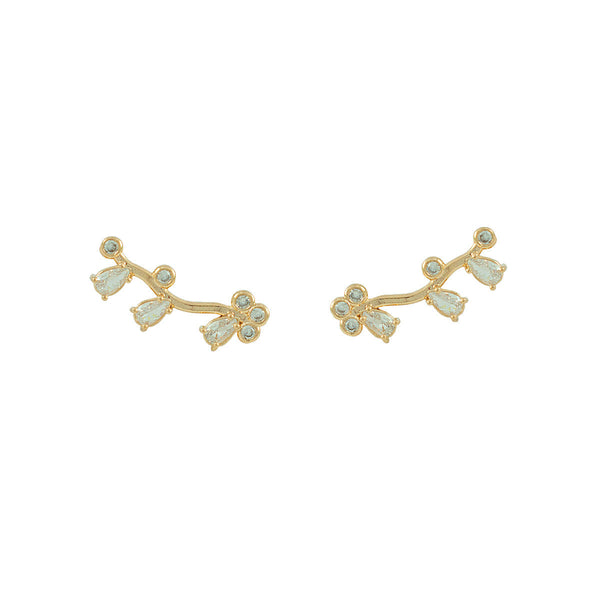 EARCUFF FLORESCER BRANCO OURO