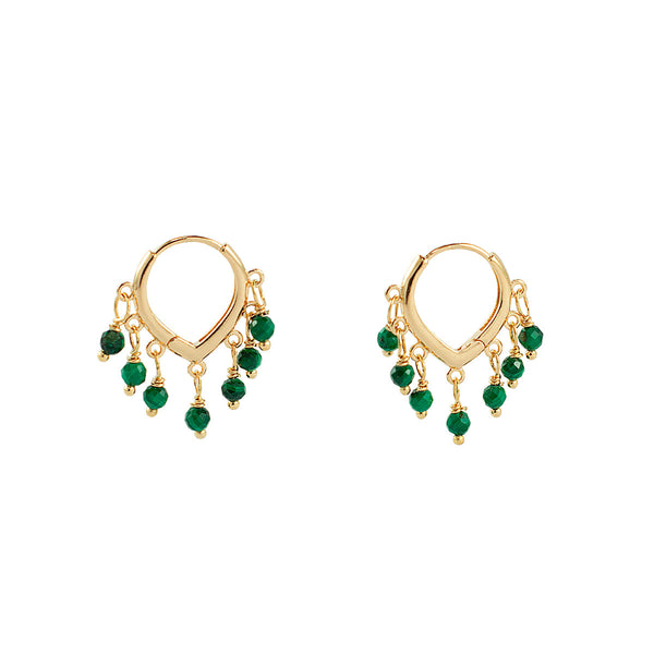 ARGOLA VERÃO MALAQUITA OURO