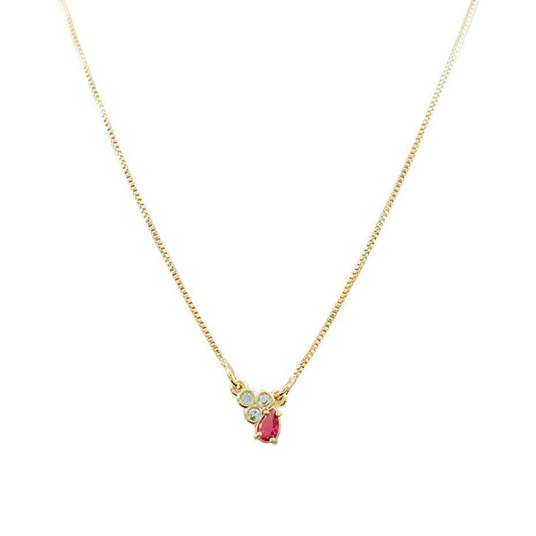 COLAR FLORESCER ROSA OURO