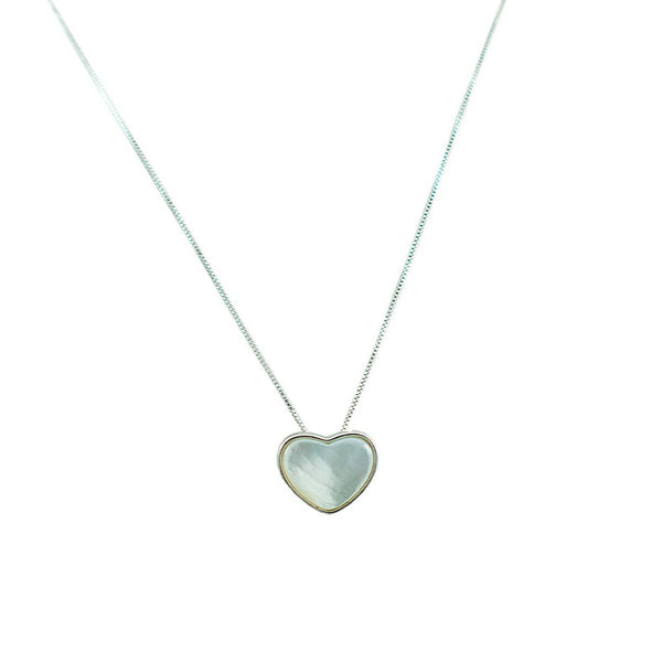 COLAR CORAÇÃO MADREPÉROLA RÓDIO