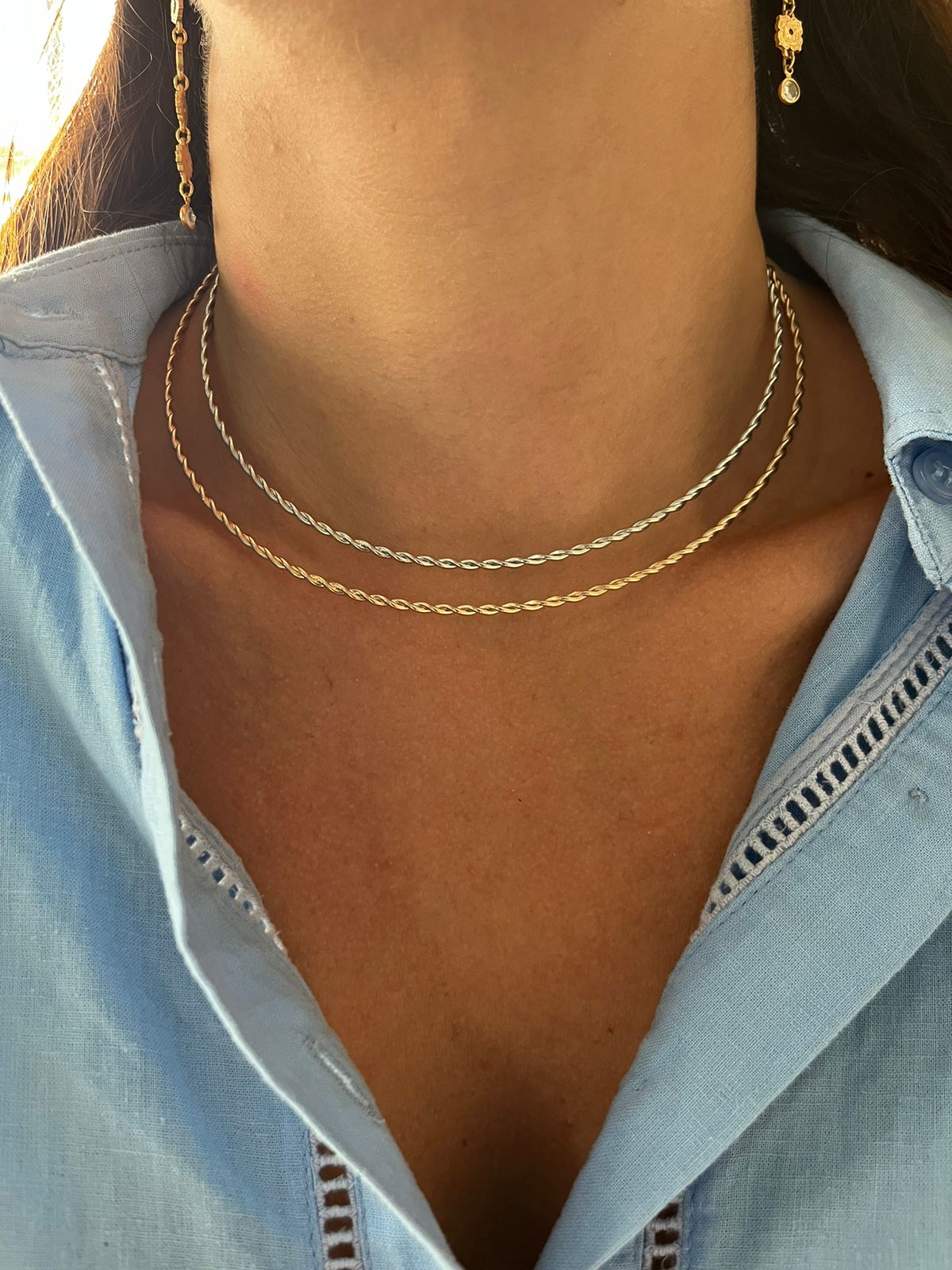 CHOKER TORCIDINHO OURO AJUSTÁVEL