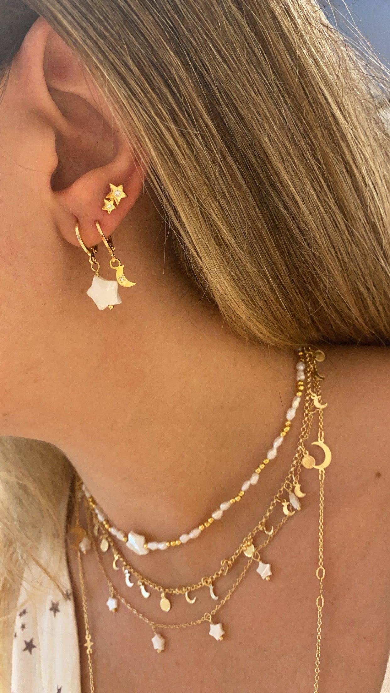 ARGOLA STAR MADRE OURO