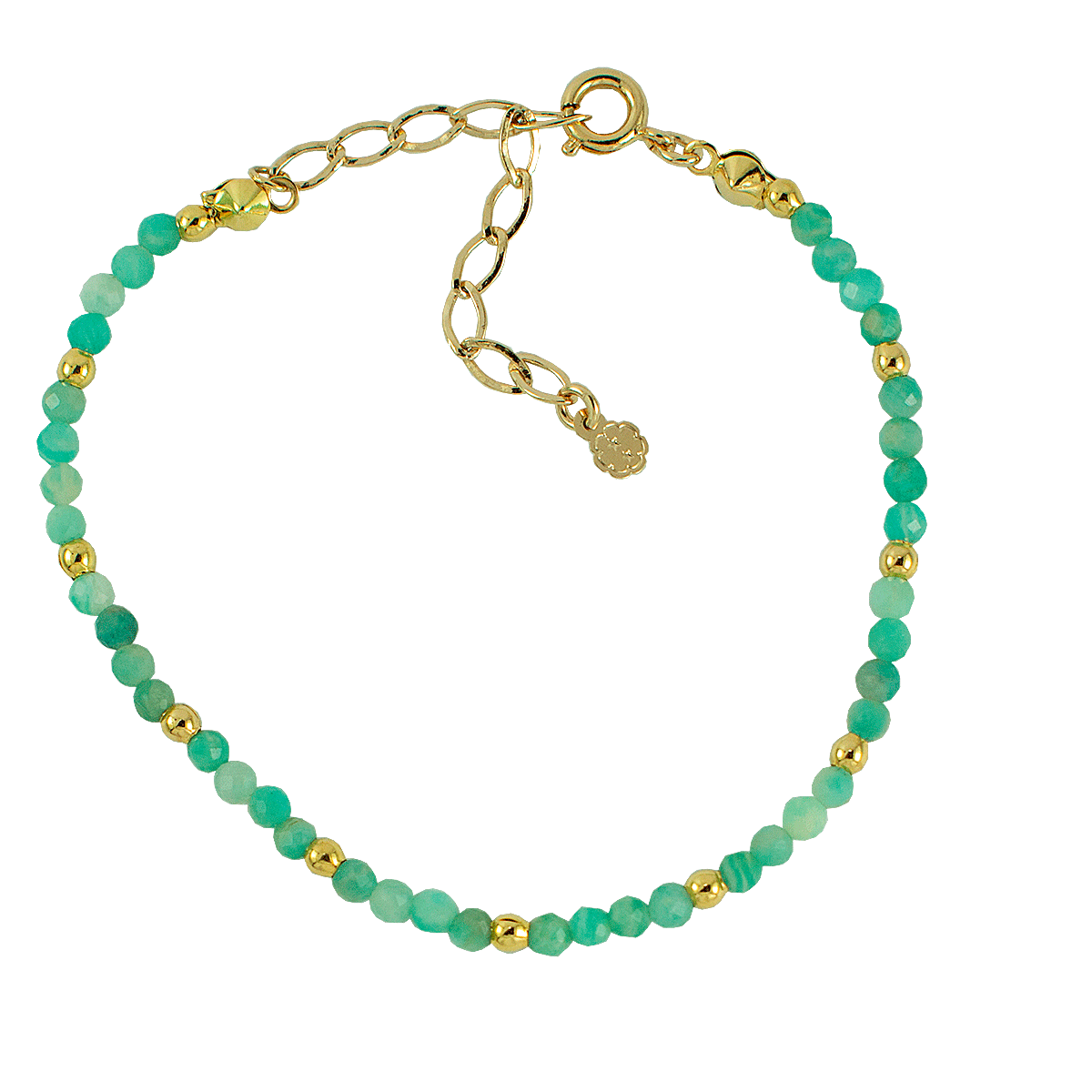 PULSEIRA MINI AMAZONITA OURO - Anilú