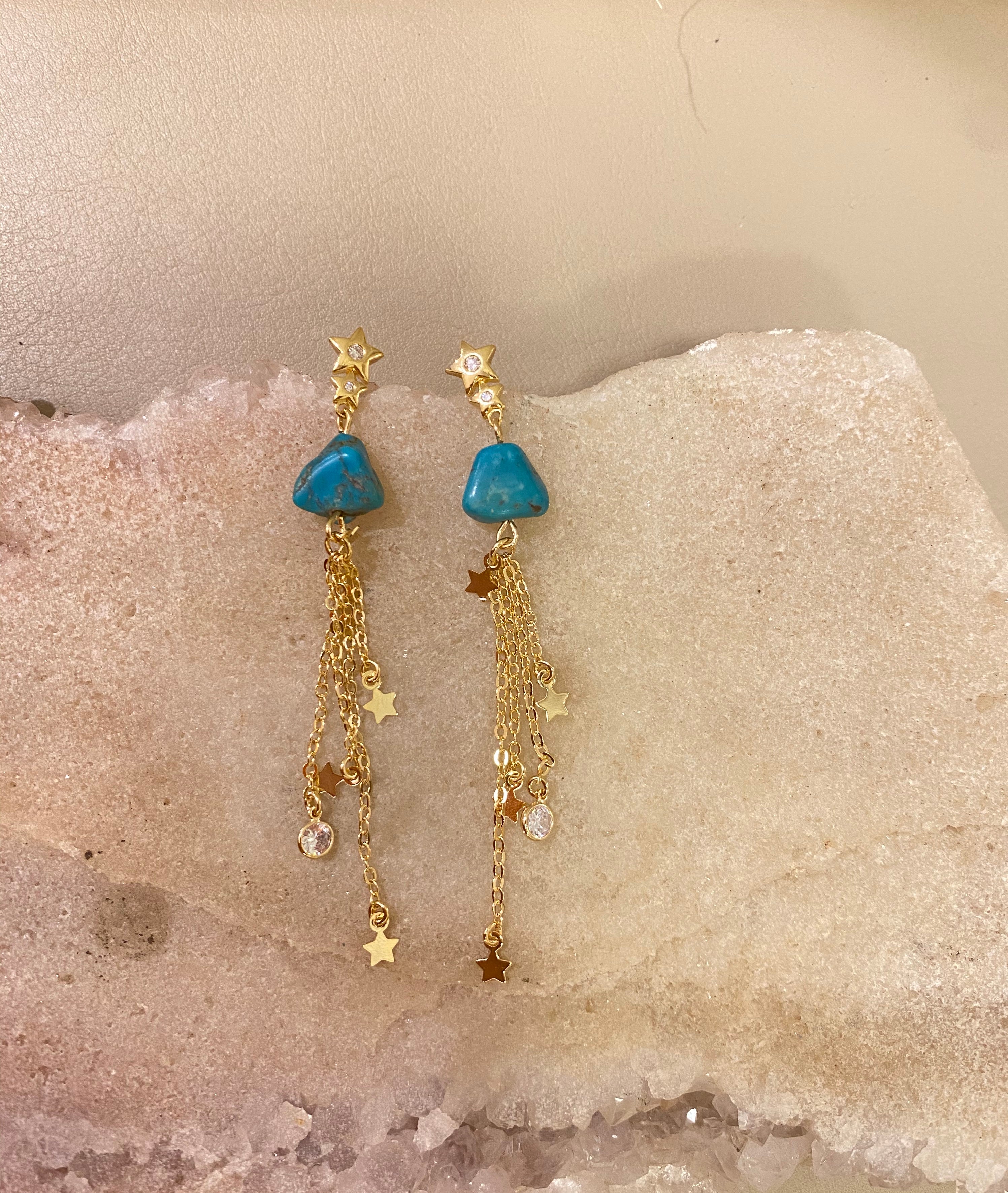 BRINCO ASCENSÃO TURQUESA OURO