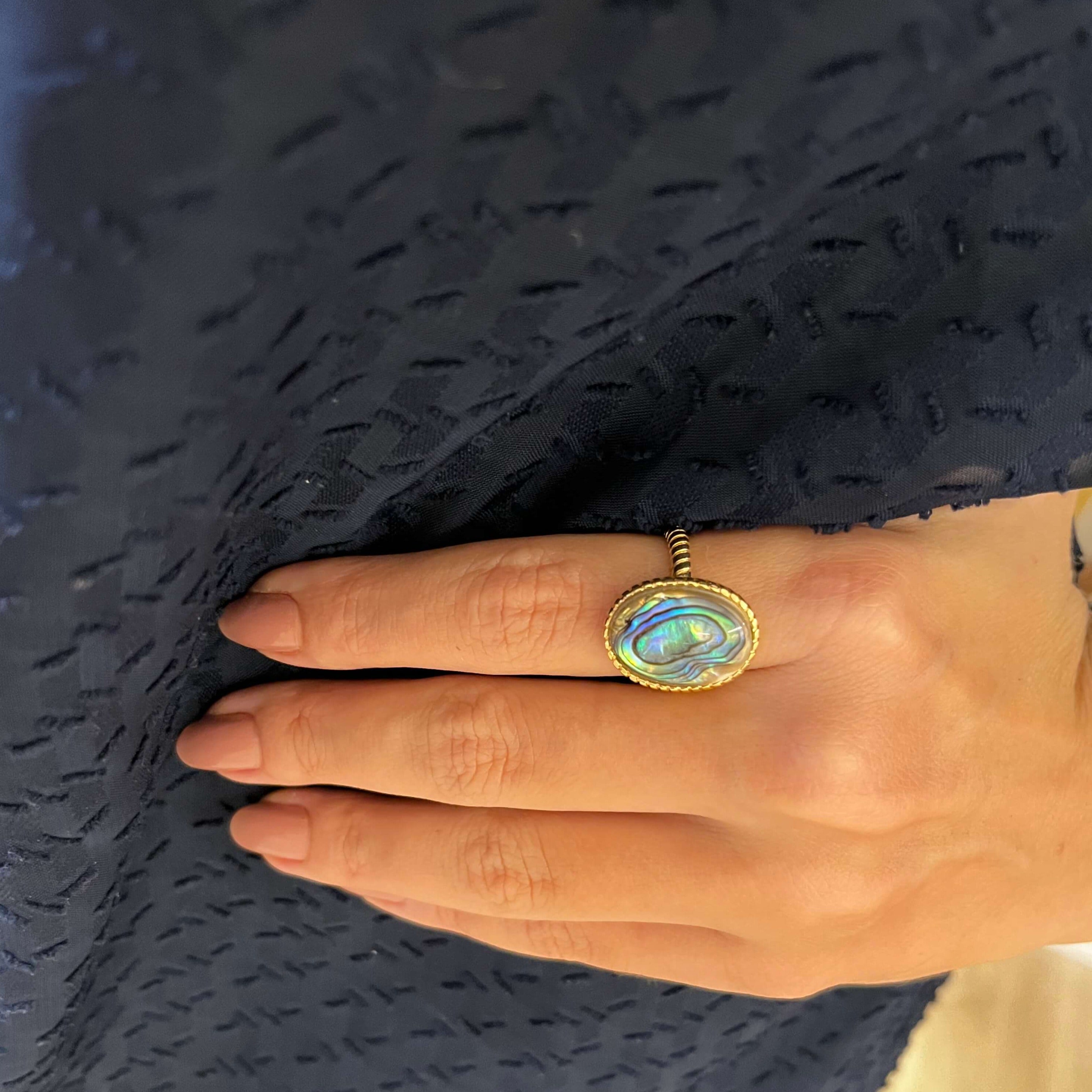 ANEL  AMOR PRÓPRIO ABALONE OURO AJUSTÁVEL