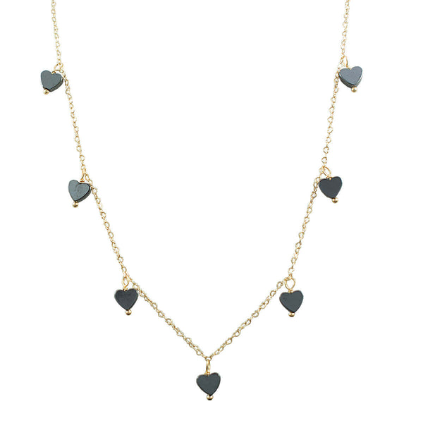 COLAR CORAÇÕES DE HEMATITA OURO