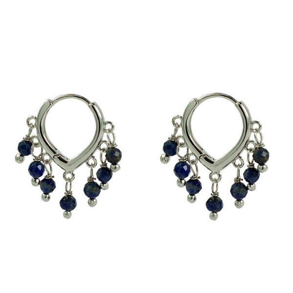 ARGOLA VERÃO LAPIS LAZULI RODIO