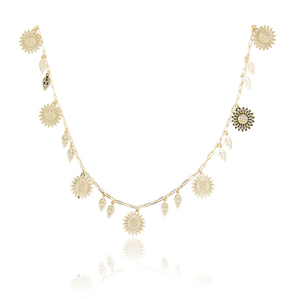 COLAR JARDIM FLORAL CURTO OURO