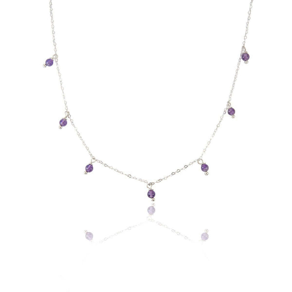 COLAR AMETISTA DE VÊNUS RÓDIO