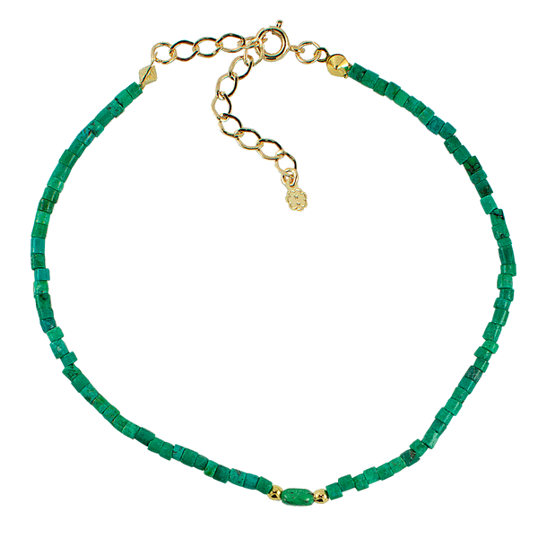 TORNOZELEIRA SUCESSO TURQUESA OURO