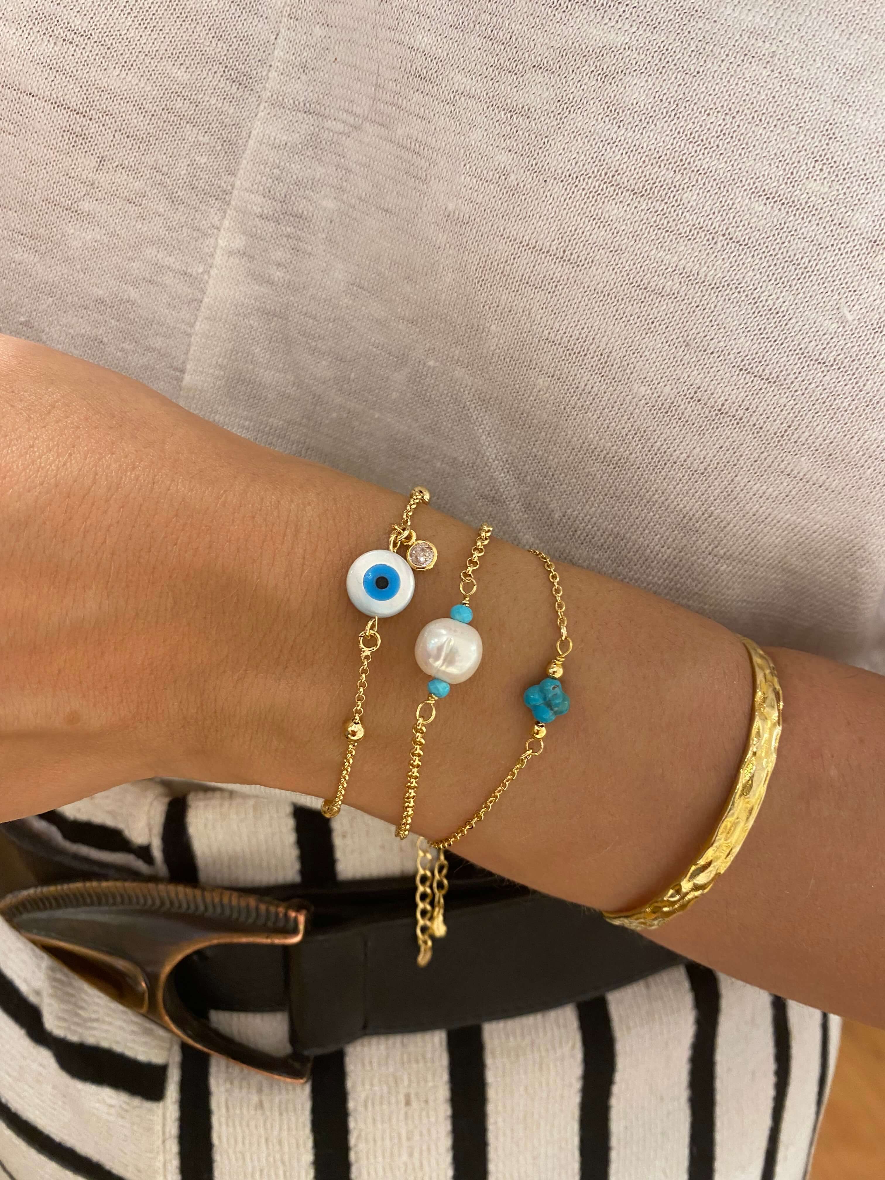PULSEIRA OLHO MADRE OURO