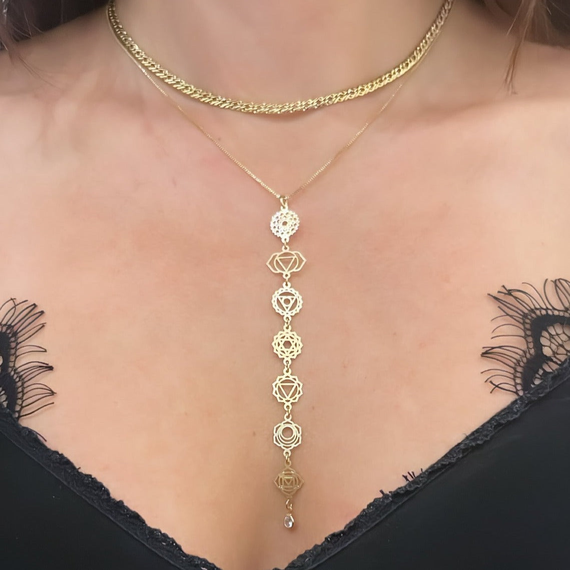 CHOKER CHAKRAS OURO - Anilú