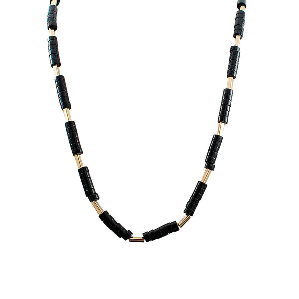 COLAR CLEÓPATRA ONIX EGITO OURO
