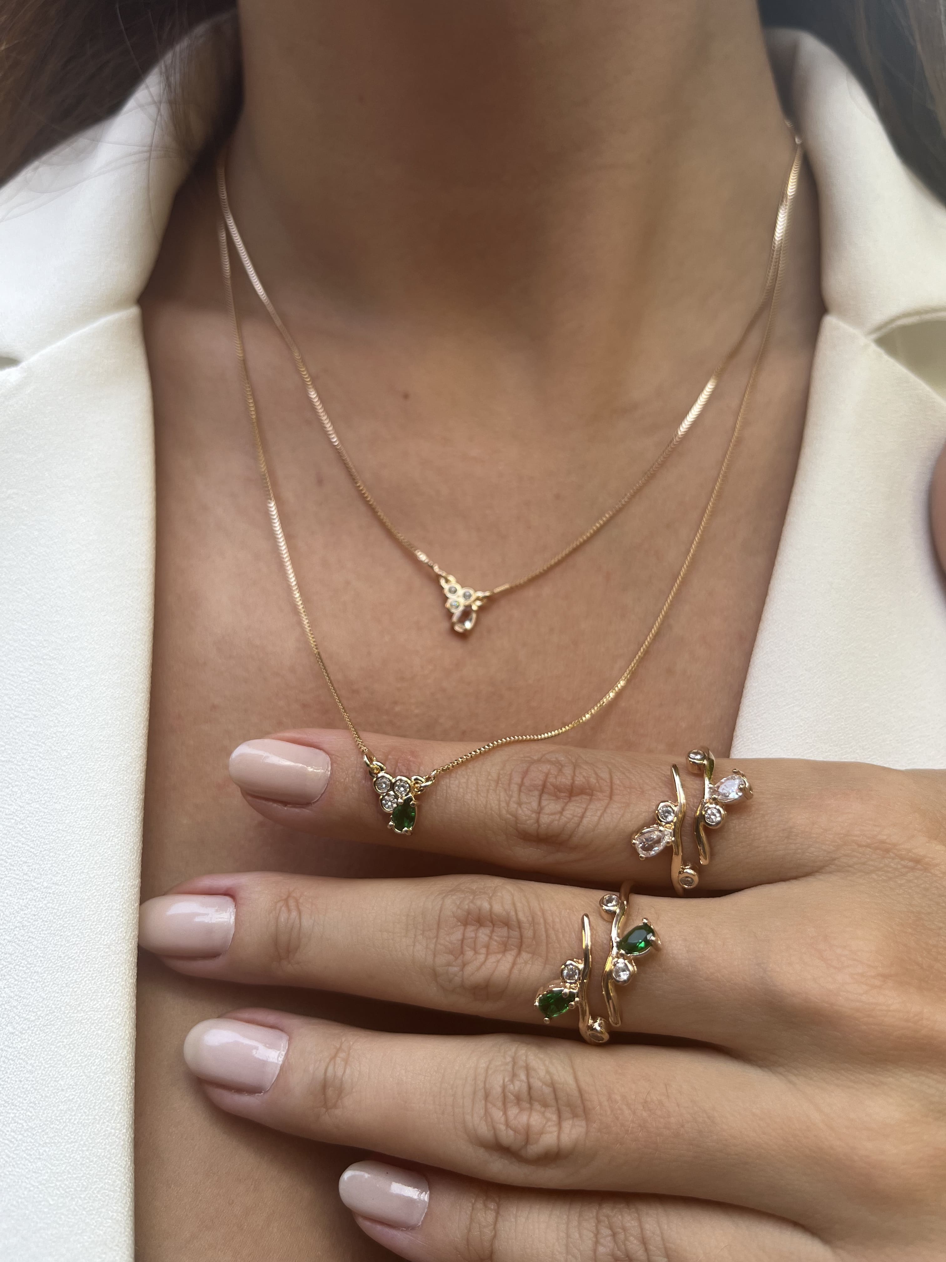 ANEL FLORESCER VERDE OURO