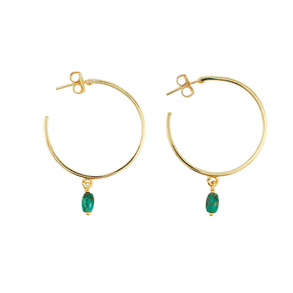 ARGOLA TURQUESA OURO