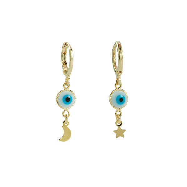 ARGOLA MINI OLHO GREGO OURO