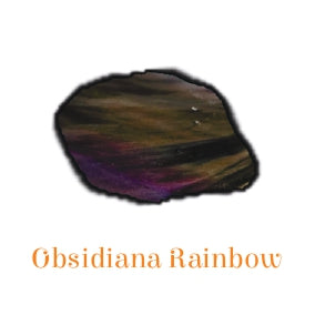 Anel Amor Próprio Obsidiana Rainbow Ródio Ajustável