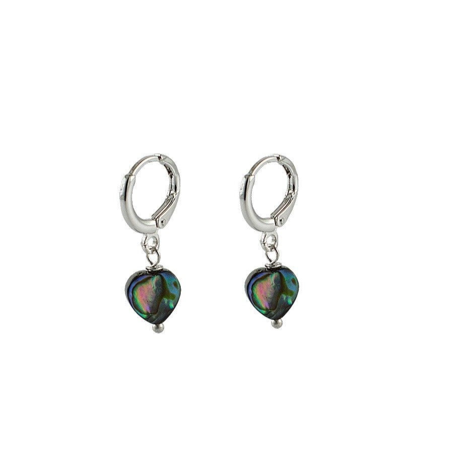 Argolinha Abalone Ródio - anilu bijoux