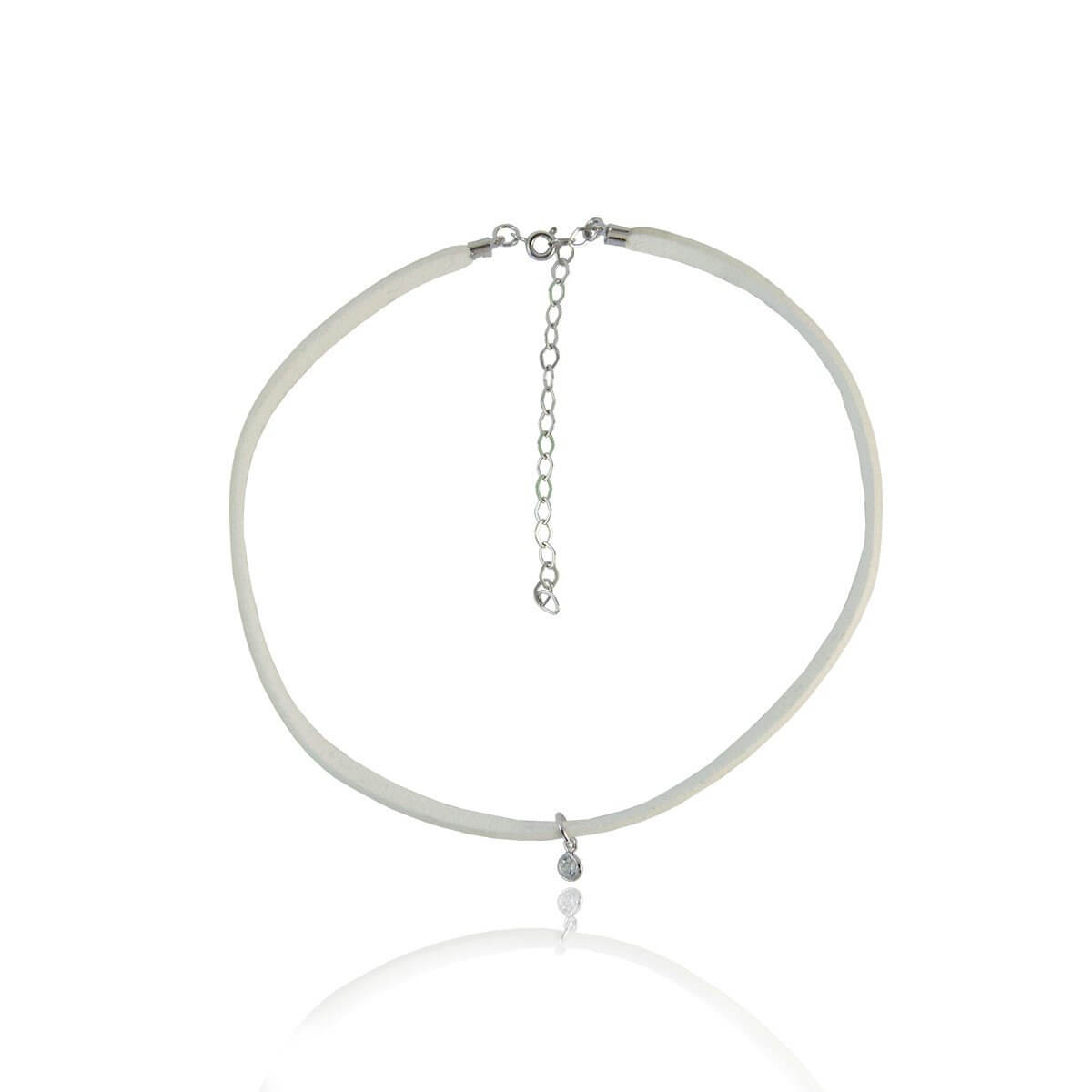 Chocker Branco Luz Ródio - anilu bijoux