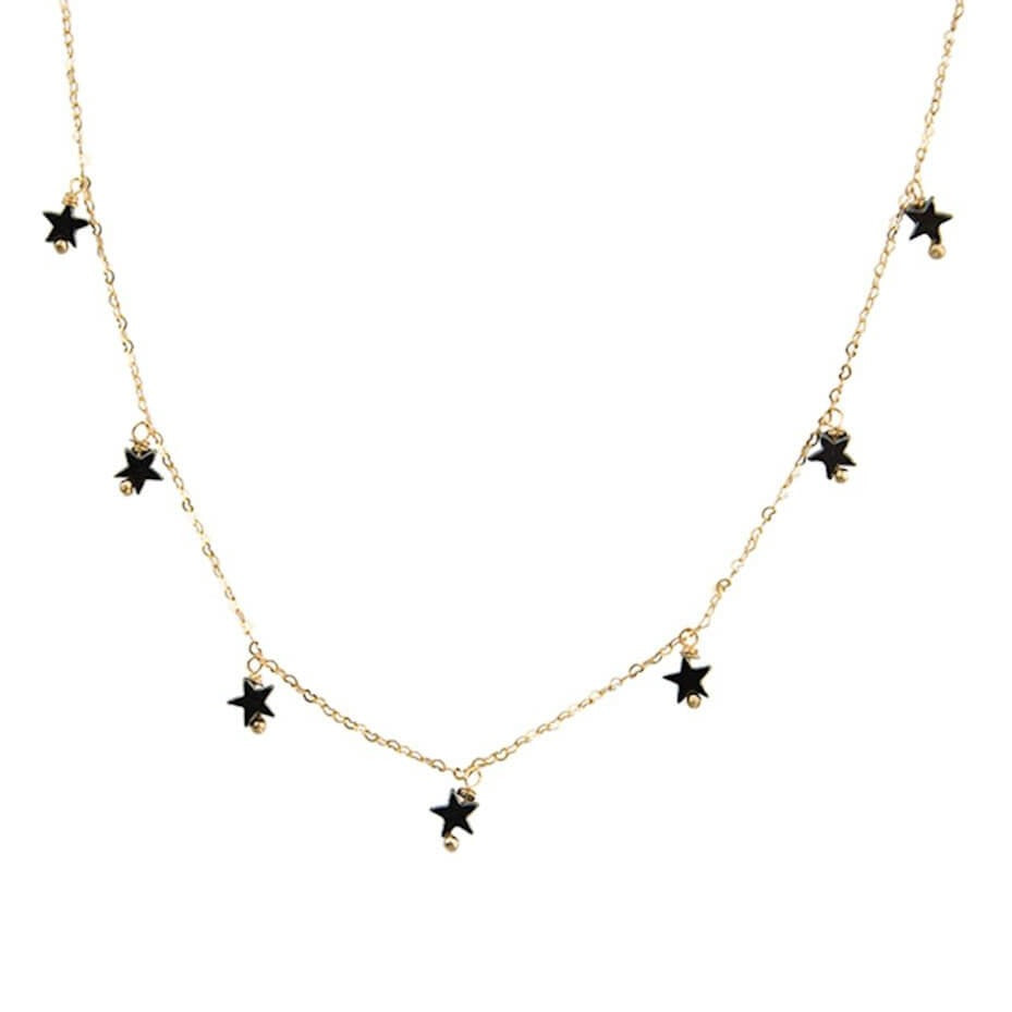 Colar Estrelas De Hematita Ouro - anilu bijoux