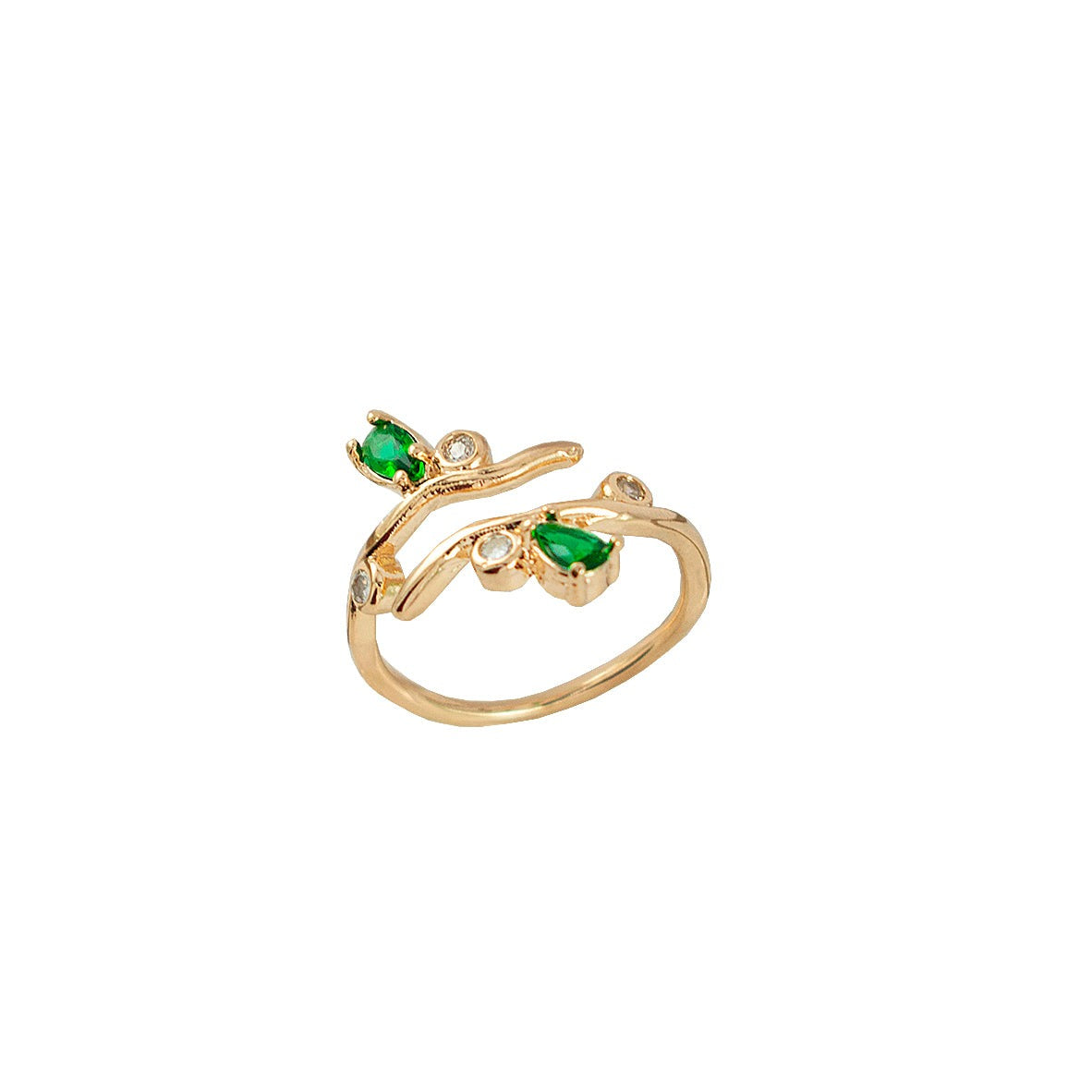 Anel Florescer Verde Ouro