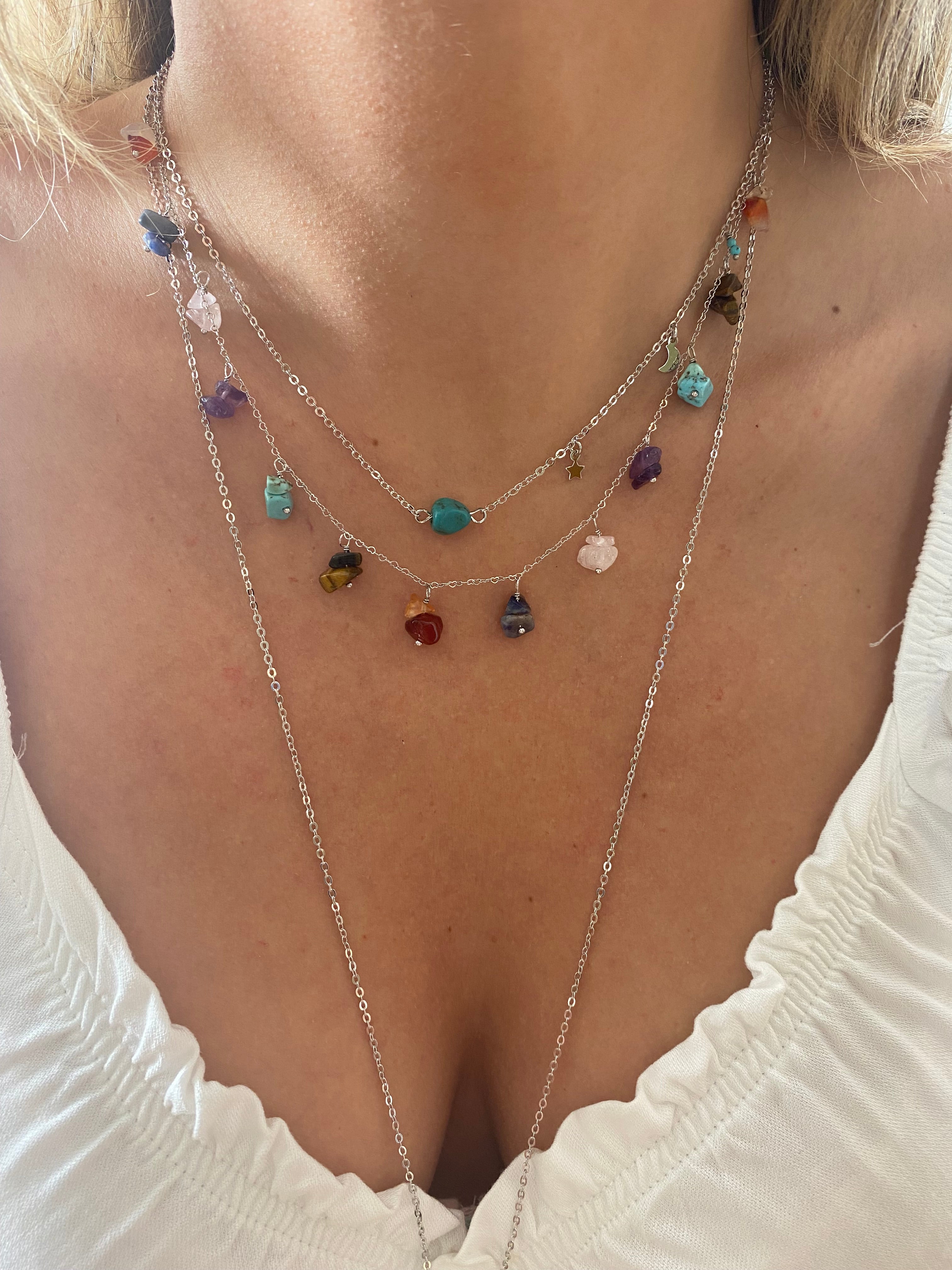 Choker Petit Sky Turquesa Rodio