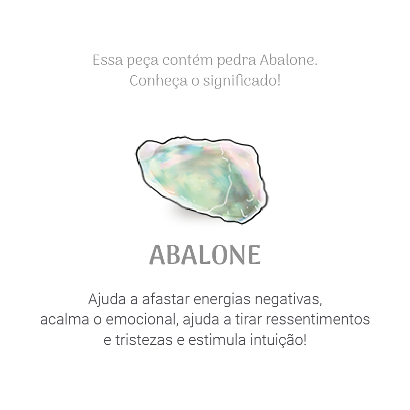 Escapulário amuleto de abalone RÓDIO