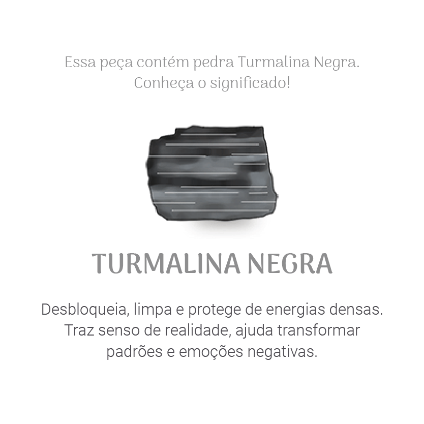 TORNOZELEIRA TURMALINA NEGRA OURO