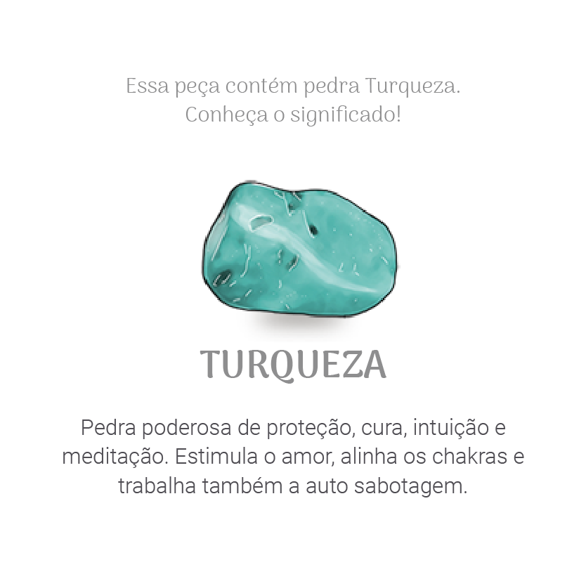 Argola Heart Turquesa Ouro