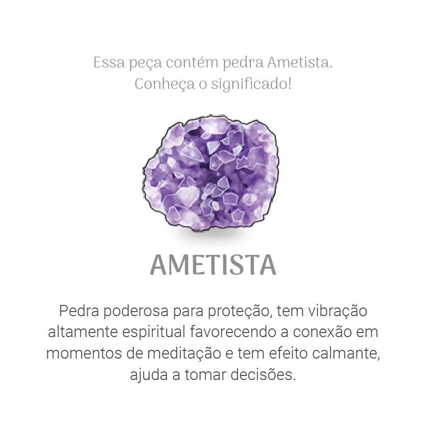 Pulseira Mini Ametista Rodio - anilu bijoux